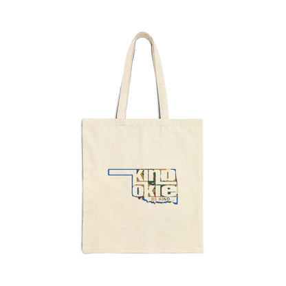 Kind Okie Cotton Canvas Tote Bag: Stylish, Sustainable, and Spacious (Flag)